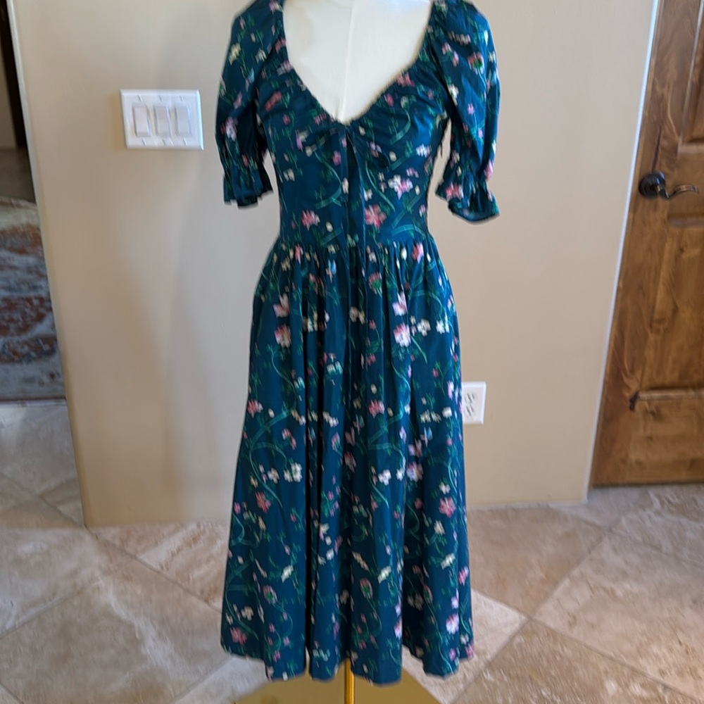 Hill House green floral dress